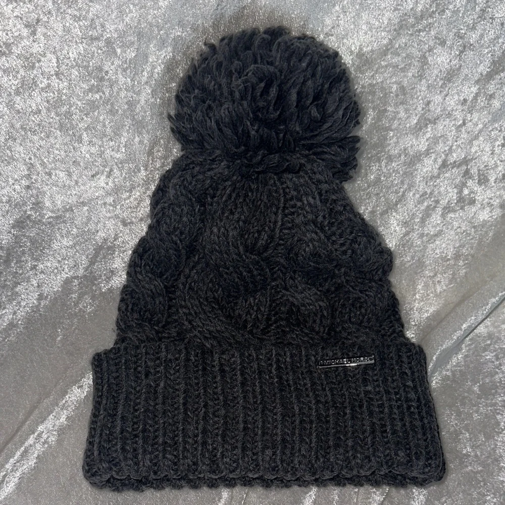 Michael Kors Black Cable Knit Beanie